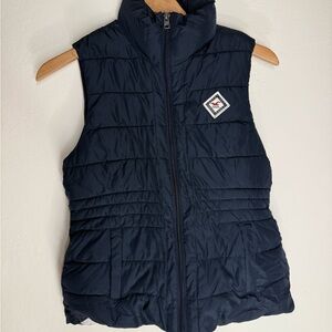 Hollister Navy Fuzzy Puffer Vest S